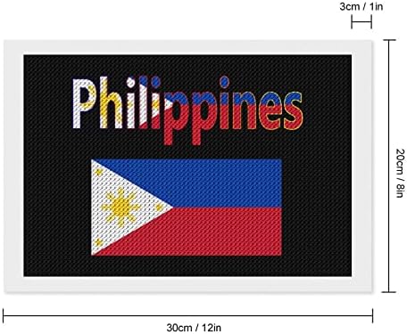 ערכות ציור יהלומים של דגל הפיליפינים 5 ד 'עשה זאת בעצמך תרגיל מלא ריינסטון ארטס וול דקור למבוגרים 8איקס