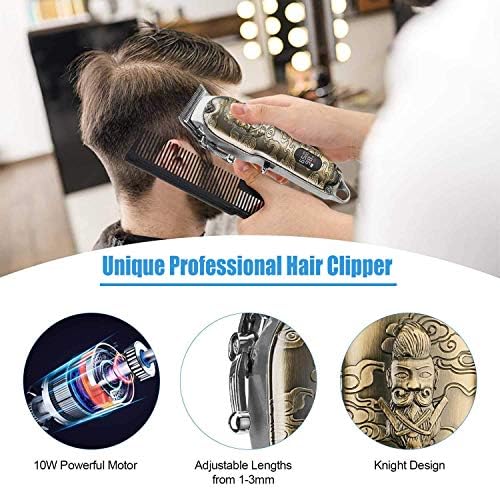 קוצץ שיער סוטיק לגברים מקצועי, קוצץ ספר אלחוטי לחיתוך שיער, ערכת חיתוך שיער גוזם זקן עם תצוגת