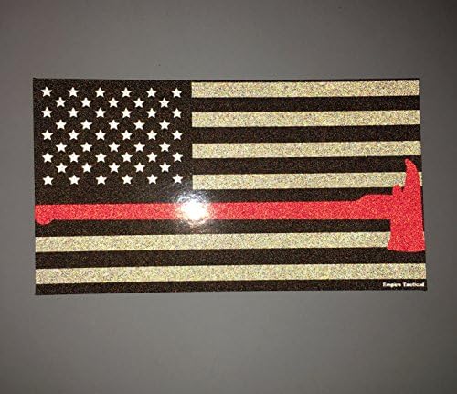 קו אדום דק עם גרזן ארצות הברית דגל כבאי טקטי EMT פרמדיקים 3M מדבקה מדבקה רפלקטיבית x