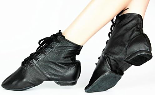 דיוק זול לנשים תרגול נעלי ריקודים מגפיים ג'אז מגפיים גבוהים עם סוליות רכות, שחור