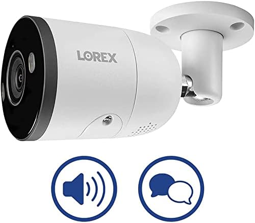 Lorex N84383-8ABF4-E 4K 8 ערוצים 3TB מערכת NVR קווית + 4 צרור מצלמות הרתעה חכמות עם פלח דלת וידאו של Lorex