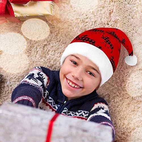 איילים באפלו משובץ חג המולד סנטה כובע עבור אדום חג המולד כובע חג טובות חדש שנה חגיגי ספקי צד