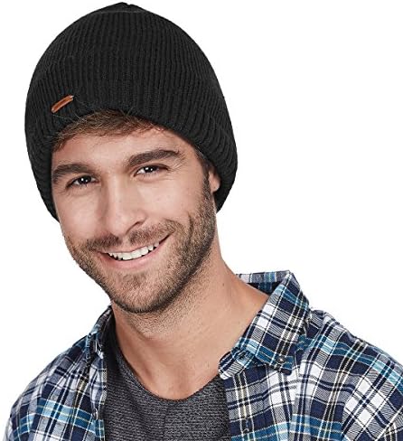 כובע כפה מרופד צמר לגברים חורף צבע אחיד כובע גולגולת סקי סרוג חם
