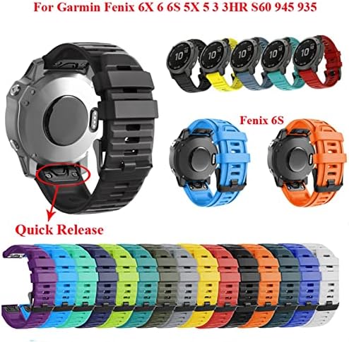 HWGO 20 22 26 ממ סיליקון סיליקון Watchbandstrap עבור Garmin Fenix ​​7 7x 7s 6x 6 6S Pro 5x 5S Plus 3 3HR
