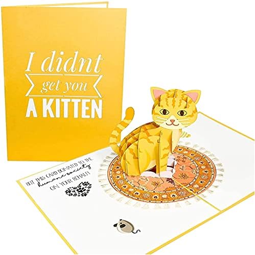 פופלייף חתלתול מצחיק כרטיס פופ אפ-כרטיס חובב חתולים לכל אירוע, יום האם, יום האב, מתנה וטרינרית-יום
