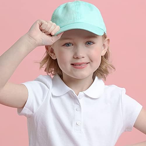 ילדים שטפו כותנה פרופילית נמוכה וג'ינס UPF 50+ כובע כובע בייסבול רגיל