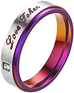 2023 פלדה סגול סגול וטבעת יהלומי זוג טיטניום אופנה אירופאי זוג טבעות טבעת אהבה אמריקאי טבעות מגניב טבעות לבנים