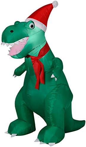 Gemmy חג המולד מפוצץ אוויר מתנפח T rex, גובה 3.5 רגל, ירוק