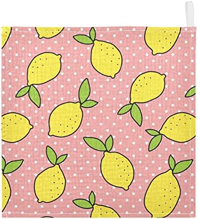 VVFELIXL BABY MUSLIN MUSHLANS TOALDS, LEMON POLKA DOT DOT BURP FURP BURP, מגבת פנים לתינוק כותנה לתינוקות יילודים