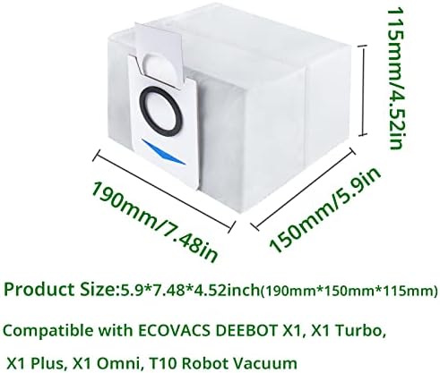 14 אריזת שקית אבק תואמת ל- Ecovacs Deebot x1 Omni Turbo T10 רובוט שואב אבק אביזרים.