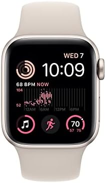 Apple Watch SE GPS 40 ממ מארז אלומיניום Starlight עם Starlight Sport Band - S/M עם AppleCare+