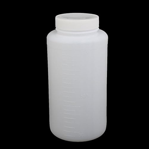 AEXIT 55 ממ מד דיא 190 ממ גובה 1000 מל HDPE פלסטיק עגול פה רחב בקבוק לבן 2 יחידות
