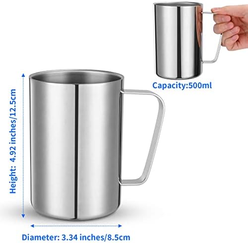 לובטרי 500 מ ל כפול דופן ספל קפה, מבודד נירוסטה תה כוסות, מתכת חלב ספל עם ידית, שכבה כפולה בידוד פונקציה