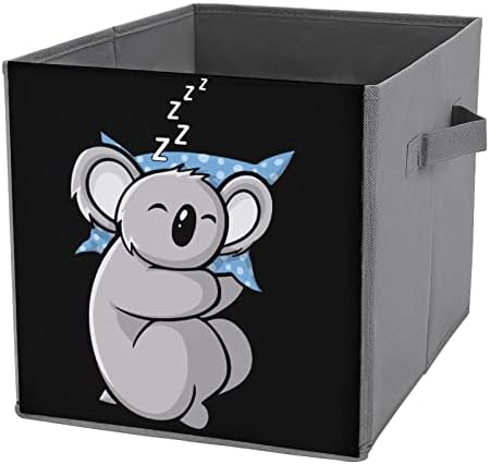 דוב קואלה חמוד מתקפל קוביות אחסון קוביות קופסאות אחסון 11 אינץ 'עם ידיות עם ידיות