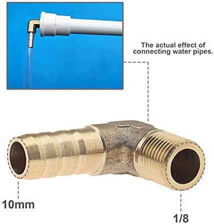 2 יחידות 3/8 אינץ/10 ממ עקיצה פליז צינור הולם 90 תואר מרפק דלק צינור נגרות צינור מחבר מתאם זכר