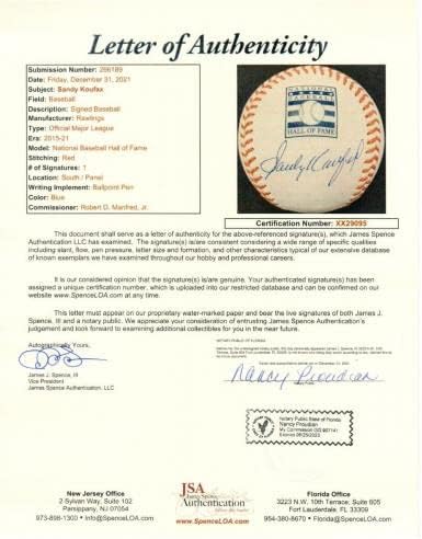 סנדי קופקס חתמה על חתימה על היכל התהילה MLB Dodger