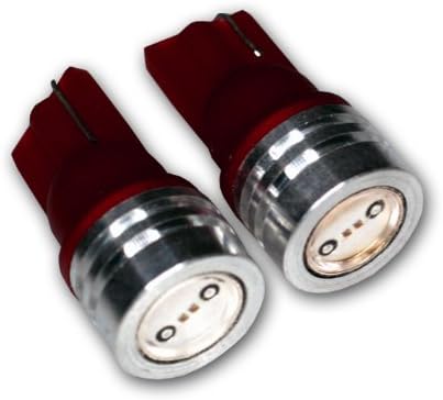 TuningPros LEDBW-T10-RHP1 אזהרת בלם אזהרה נורות נורות T10 טריז, סט גבוה של LED אדום 2-PC