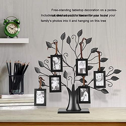 מסגרת תמונה של עץ משפחה של יוסו עם 6 מסגרות תמונות תלויות, עיצוב קיר, עיצוב שולחן, מתנות לאמא