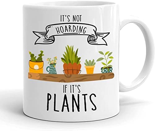 זה לא אגירה אם זה ספל גינון צמחים - גנן ספלי קפה קרמיים עסיסיים-ספל צמחים-מתנה לאדנית 11 עוז