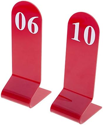 מוקה סט של 10 שולחן מספרים, אקריליק כפול צדדי מספר כרטיסי-אדום-מספר 41 כדי 50