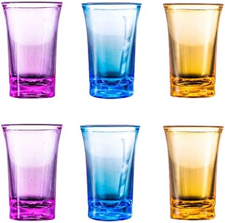 לבוקו 6 מארז משקפי פלסטיק אקריליים צבעוניים מושלמים לצילומי זריקה, ברים, מסיבות, כל המשקאות החריפים,