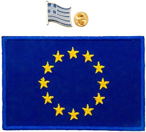 סיכת אמייל אמייל דגל A-One+תיקון לוגו של דגל האיחוד האירופי, סוודר תיק צווארון מתכת סוודר תיק