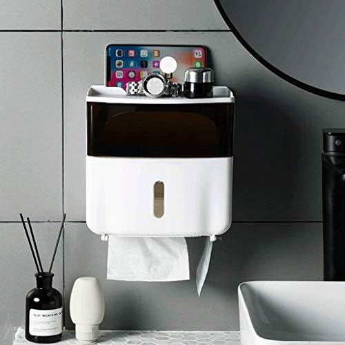 קופסת רקמות אמבטיה של WSZJJ, מחזיק נייר טואלט כפול נטול אגרוף עם אחסון אמבטיה אטום למים קופסת רקמות