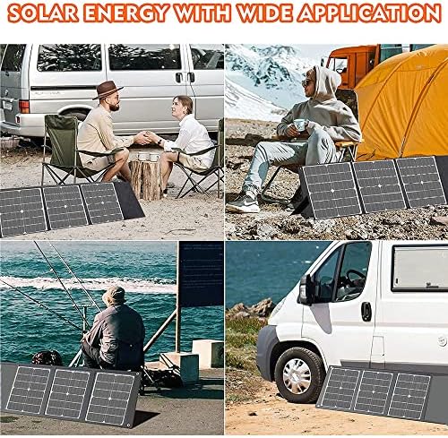 פאנלים סולאריים ניידים 40 וואט, מטען פאנל סולארי מתקפל לתחנת כוח ניידת 100-300 וואט, עם עמדות