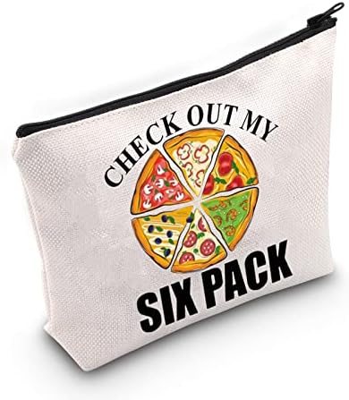 לבלו מצחיק פיצה קוסמטיקה איפור תיק פיצה מתנת רעיון לבדוק שלי שש חבילה פיצה איפור רוכסן פאוץ תיק עבור נשים