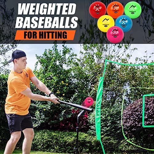 Superiornet 6 Pack Poly Practicls Baseblables & Softballs, כדורים משוקללים שונים לזריקה, מכה ומגרש
