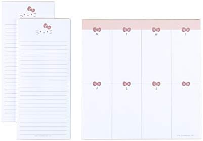 Hello Kitty x Erin Condren Padfolio Remill Remaks - 3 חבילות, כולל 2 רפידות רשימה של 2 x ו