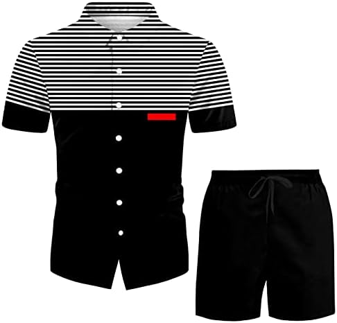 תלבושות אימוניות 2 חלקים לגברים נמתחים חולצה הוואי פרחונית ותפאורות קצרות תלבושות חוף קיץ טרופיות
