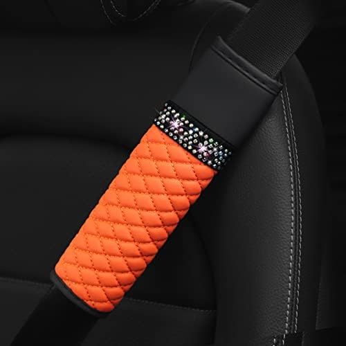 Zipelo 2 PCS כיסוי חגורת בטיחות אוטומטית, רפידות כתף עור נושמות מגנות על צווארך, רפידות רתמות רצועות לנהיגה