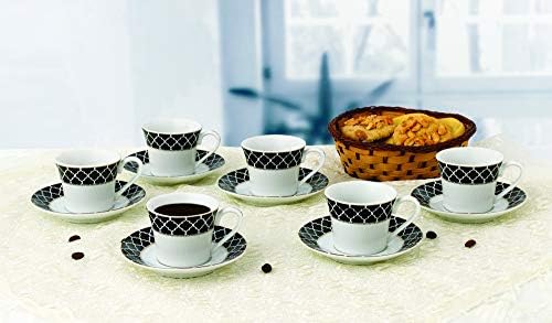 מגמות ביתיות לורן דומינו-6 כוסות וצלוחיות, גודל אחד, שחור