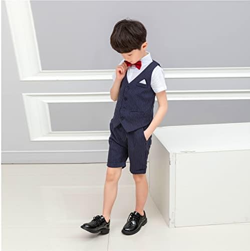 פופיקו פעוט ילד שמלת בגדים קצר סט ילדים אפוד חליפת לקיץ 4 יחידות מכנסיים וחולצה תלבושות 2-10 שנים