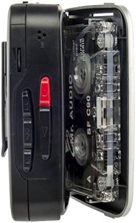 GROOV-E GVPS525SR נגן קלטת אישי רטרו נייד ומקליט עם רמקול מובנה ומיקרופון, רדיו AM/FM, שקע אוזניות