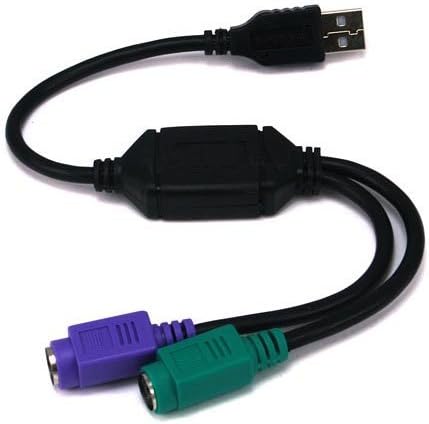 מתאם USB עד כפול PS/2, עבור עכבר ומקלדת - שחור