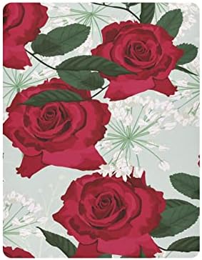 פרח ורד אדום אדום פרח עשבי תיבול לבנים יריעות עריסה פרחוניות גיליון בסינט מצויד לבנים פעוטות תינוקות,