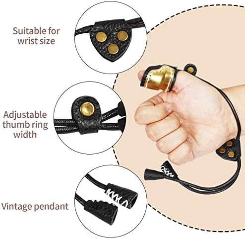 סופוגר חץ וקשת אגודל טבעת בעבודת יד פליז עור אצבע משמר מתכוונן מסורתי אגודל טבעת מונגולי אצבע מגן