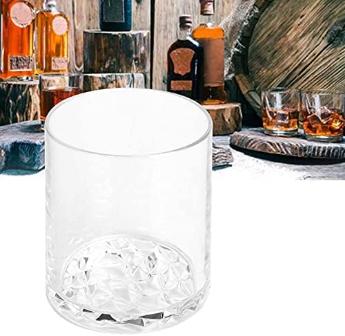 זכוכית מים 200 מל חומר אקרילי תחתון דפוס רומבוס עיצוב מים אידיאלי למים, מיץ, קוקטיילים ותה קרח