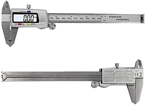 Nfelipio נירוסטה אלקטרונית אלקטרונית דיגיטלית מדליפה מדק מיקרומטר 150 ממ 0.01 ממ 6 אינץ 'LCD תצוגת מתכת