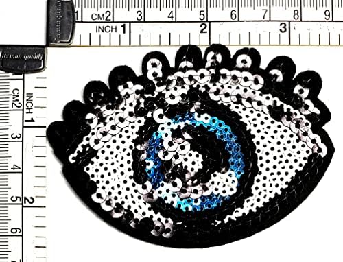 קליינפלוס 2 יחידות. גלגל העין רקום תיקון בד מדבקה חמוד סקסי ליידי עיני קריקטורה ברזל על לתפור