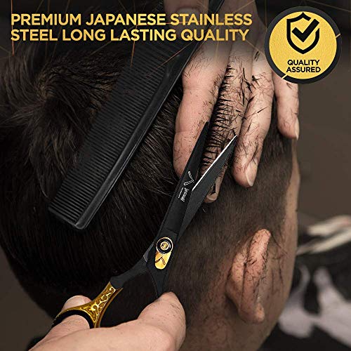 מספריים חיתוך שיער מקצועי של JECUDI מוגדרים נירוסטה יפנית בעבודת יד בגודל 6.5 אינץ ', כוללת