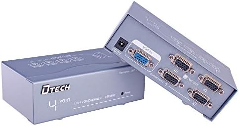 DTECH מופעל 4 יציאה VGA Splitter Box כפילון הפצת וידאו עבור מחשב אחד למקרן מוניטורים מרובים