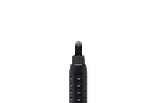 חד פעמי סטרילי מיקרובליידינג עטים עם כותנה טיפ-5 להבים - מקצועי גבות קעקוע ידני יד כלים-מוסמך בטוח, מחטים