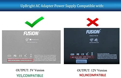 מתאם Upbright 5V 2.5a V2 AC/DC תואם ל- Fusion5 FWIN232 פלוס S1 FWIN 232 Pro Ultra Slim Tablet Fusion 5 Chongqing