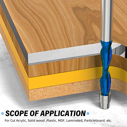 Meiggtool בקוטר 1/4 אינץ 'ספירלה סומק סומק חתיכות נתב, אורך חיתוך סומק חותך בגזרה 1-1/8 אינץ