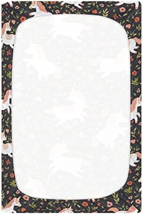 פרחי Umiriko חד קרן חבילה מצוירת חמודה n שחק סדיני פלייארד פליינה, גיליון עריסה מיני לבנים נגן