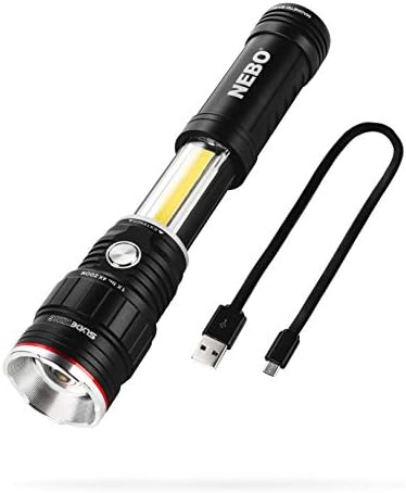 Nebo Slyde King 500 Lumen USB נטען פנס LED נטען ואור 2K אור עבודה: 2000 לומן אומני-כווני נטען נטענת