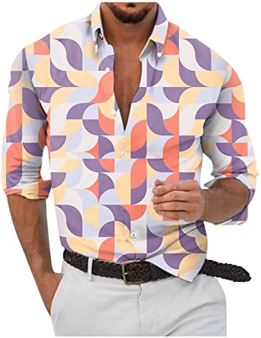 חולצות שרוול ארוך של אייאסו לגברים כפתור הצבעים של הצבעון למטה חולצה צווארון חולצה בתוספת חולצת התאמה